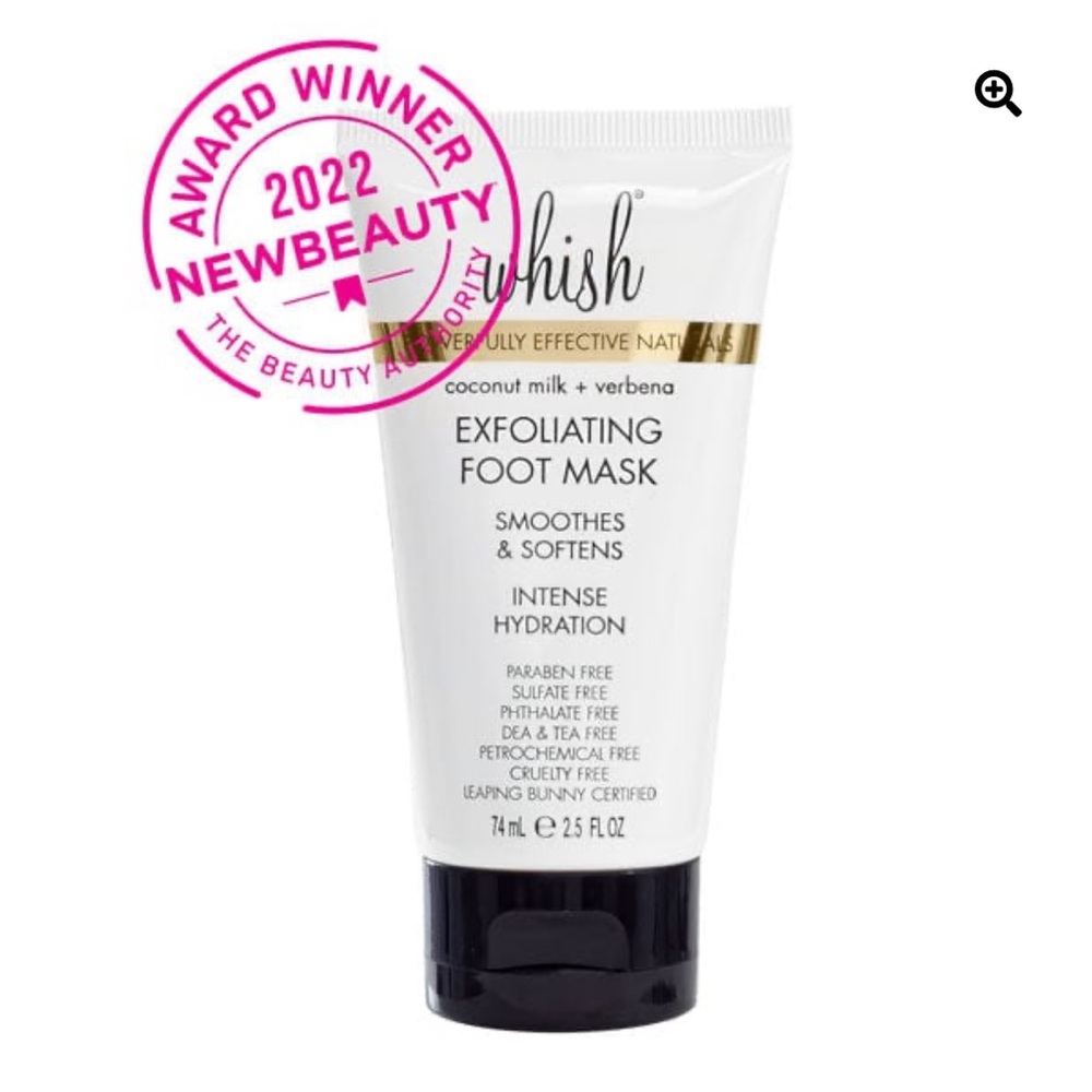 Whish Exfoliating Foot Mask, Smoothes & Softens, intense Hydration, 2.5 oz
